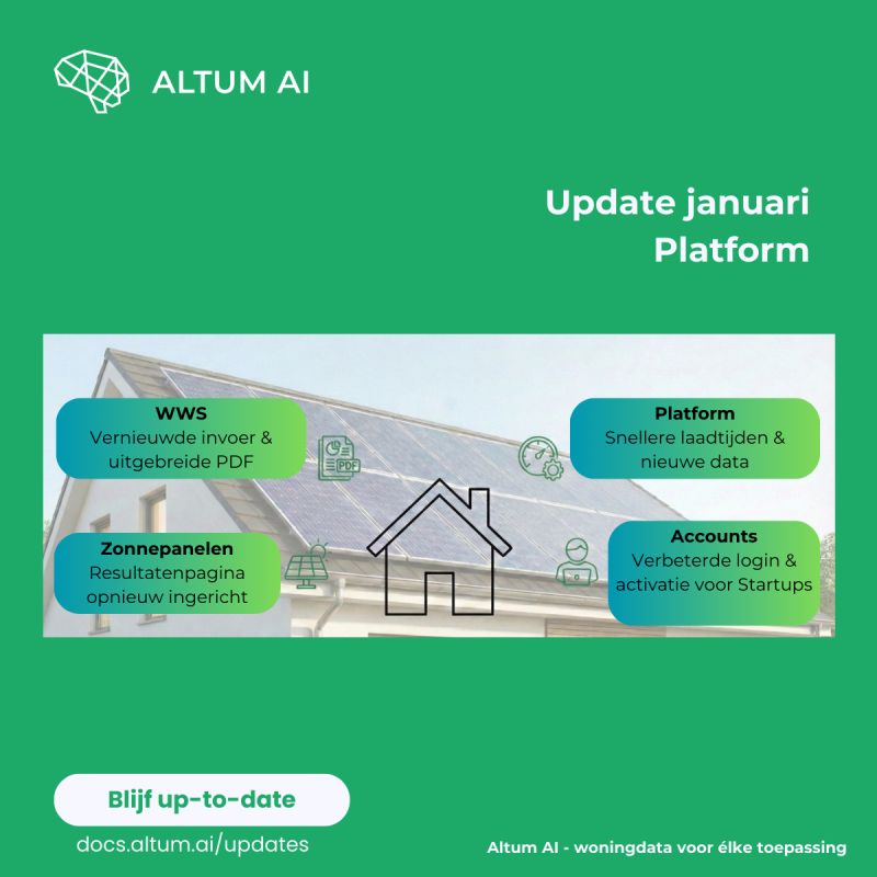Afbeelding met informatie over platformupdate Altum AI