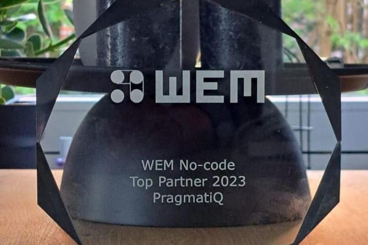 WEM No-code TOP PARTNER 2023 Award 
