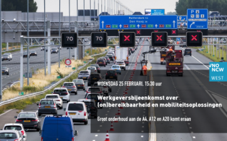 beeld met foto drukte op de snelweg